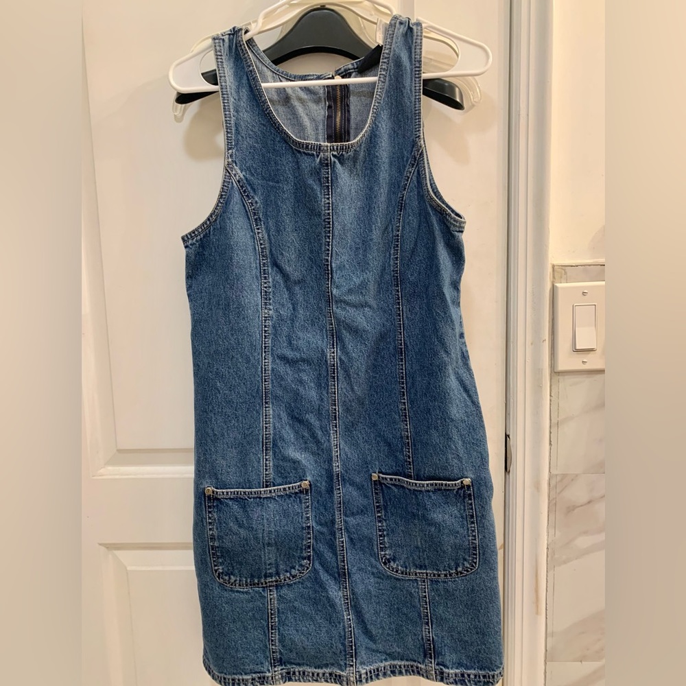 3/$20 Women’s Mid-Length Denim Dress with Pockets - Size S, Straight Fit